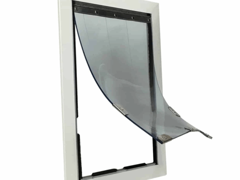 front of a 4-sided exterior professional kennel door for sale